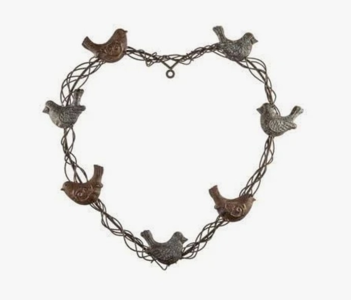 Hobby Lobby Heart & Birds Metal Wall Decor Home Decoration Heart Shaped Wreath